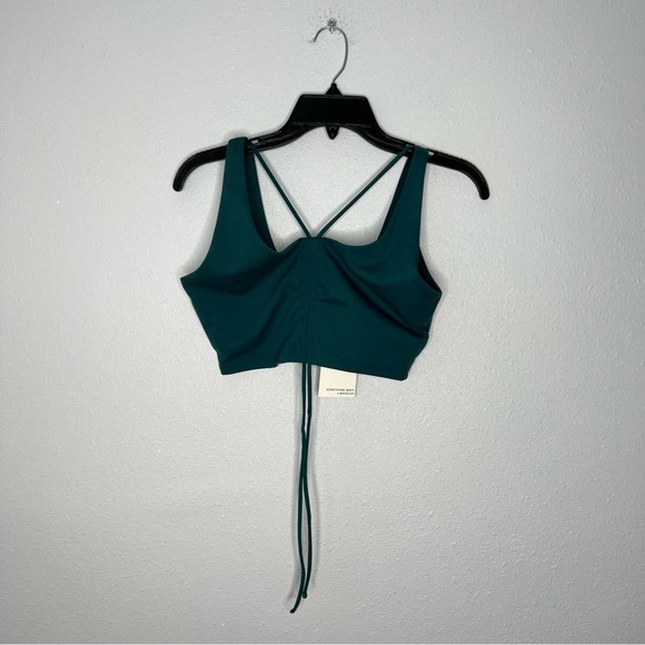 Something Navy Other - New Something Navy x Bandier Peacock Teal Ruched Sports Bra Women's size M